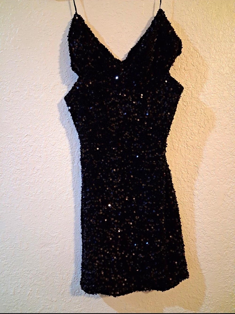 Zara Black Bodycon sequin mini dress - Size small. Off the shoulder